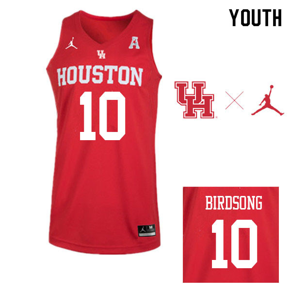Jordan Brand Youth #10 Otis Birdsong Houston Cougars College Basketball Jerseys Sale-Red